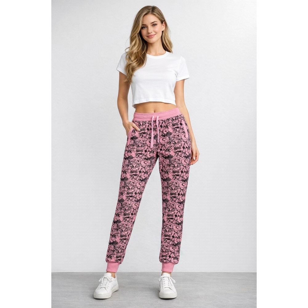 Marvel Comics Super Hero Pink Newsprint Joggers Stirrup Hem Kook n Keech Rare 30